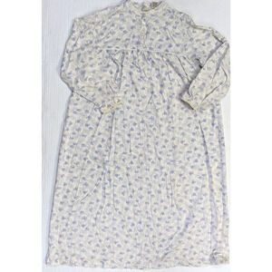 vintage ll bean floral nightgown Women Size S p Ivorry White Sleep Pajamas